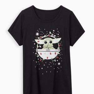 Star Wars Black T-Shirt with Baby Yoda Design
